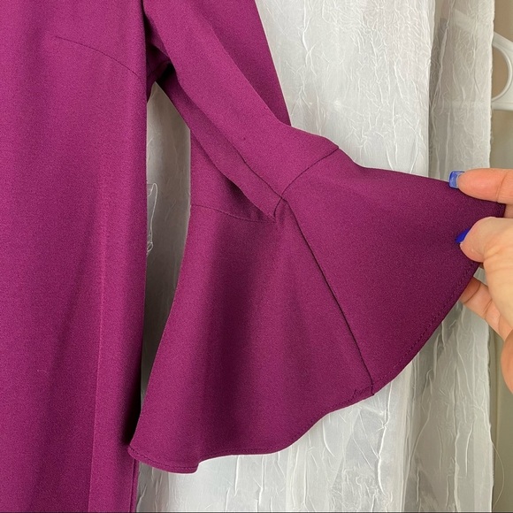 Attention brand shift dress with flounce sleeves - Picture 4 of 10